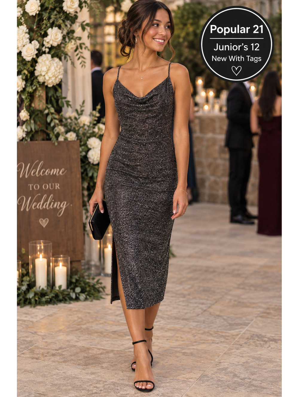 Popular 21 | Juniors 12 | Metallic Slip Dress